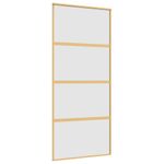 Casa si Gradina - Constructii - Usi interior, exterior si garaj - Usi garaj - Usa glisanta, auriu, 90x205 cm, sticla ESG mata si aluminiu - Infinity.ro