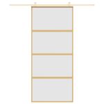 Casa si Gradina - Constructii - Usi interior, exterior si garaj - Usi garaj - Usa glisanta, auriu, 90x205 cm, sticla ESG mata si aluminiu - Infinity.ro