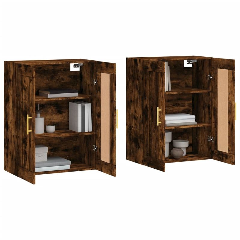 Casa si Gradina - Mobilier - Comode si corpuri - Comode - Dulapuri de perete, 2 buc., stejar afumat, lemn prelucrat - Infinity.ro