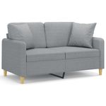 Casa si Gradina - Mobilier - Canapele si coltare - Canapele - Canapea cu 2 locuri cu pernute, gri deschis, 120 cm, textil - Infinity.ro