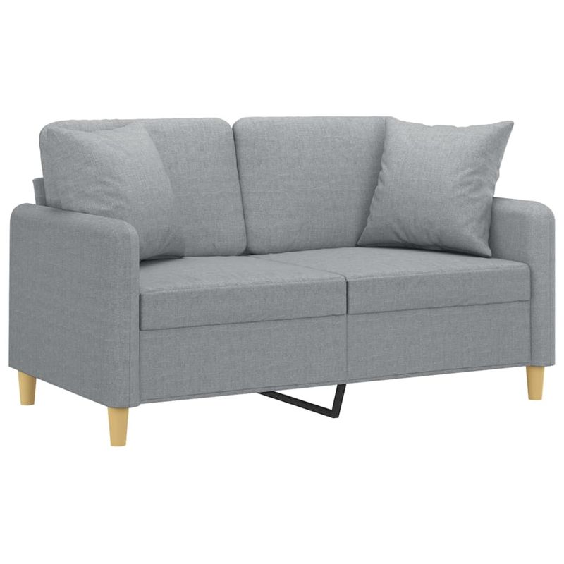 Casa si Gradina - Mobilier - Canapele si coltare - Canapele - Canapea cu 2 locuri cu pernute, gri deschis, 120 cm, textil - Infinity.ro