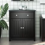 Casa si Gradina - Mobilier - Mobilier baie - Comode baie - Dulap de baie BERG, negru, 69,5x34x80 cm, lemn masiv de pin - Infinity.ro