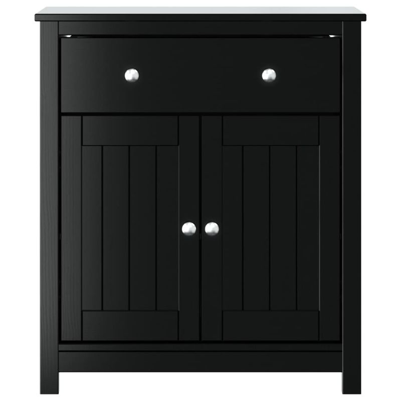 Casa si Gradina - Mobilier - Mobilier baie - Comode baie - Dulap de baie BERG, negru, 69,5x34x80 cm, lemn masiv de pin - Infinity.ro