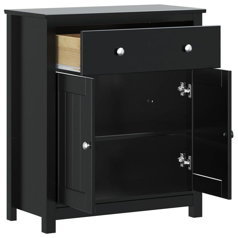 Casa si Gradina - Mobilier - Mobilier baie - Comode baie - Dulap de baie BERG, negru, 69,5x34x80 cm, lemn masiv de pin - Infinity.ro