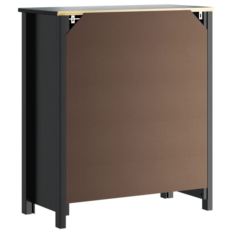 Casa si Gradina - Mobilier - Mobilier baie - Comode baie - Dulap de baie BERG, negru, 69,5x34x80 cm, lemn masiv de pin - Infinity.ro