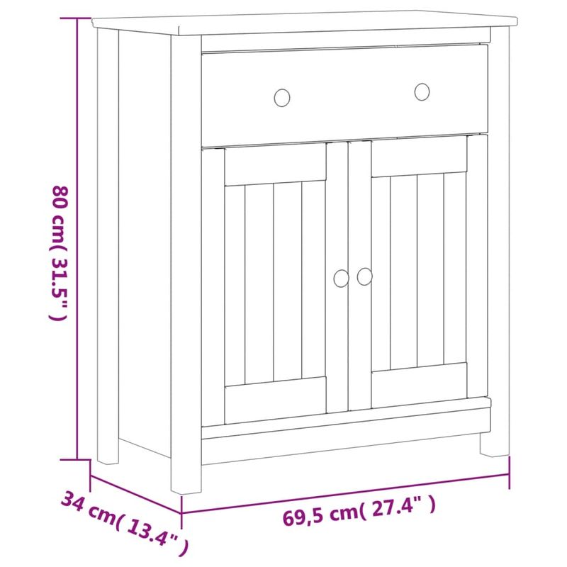 Casa si Gradina - Mobilier - Mobilier baie - Comode baie - Dulap de baie BERG, negru, 69,5x34x80 cm, lemn masiv de pin - Infinity.ro