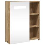 Casa si Gradina - Mobilier - Mobilier baie - Corpuri baie - Dulap cu oglinda de baie cu LED, stejar, 45x13x52 cm - Infinity.ro