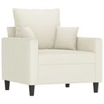 Casa si Gradina - Mobilier - Scaune si fotolii - Fotolii - Fotoliu canapea cu taburet, crem, 60 cm, catifea - Infinity.ro
