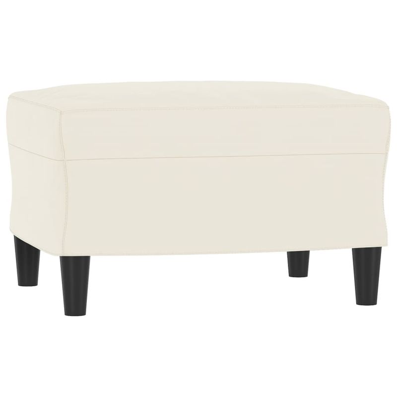 Casa si Gradina - Mobilier - Scaune si fotolii - Fotolii - Fotoliu canapea cu taburet, crem, 60 cm, catifea - Infinity.ro