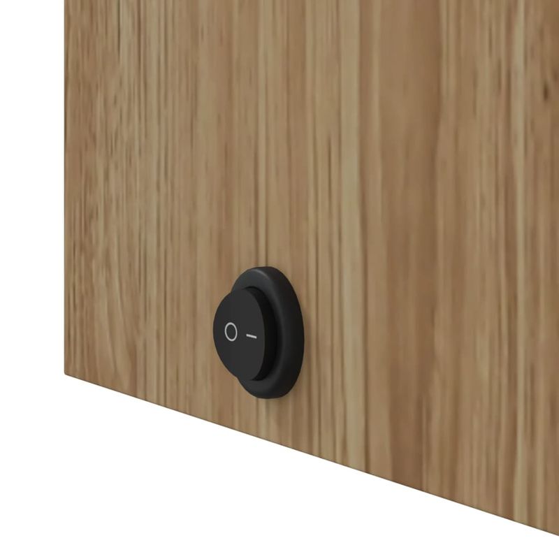 Casa si Gradina - Mobilier - Mobilier baie - Corpuri baie - Dulap cu oglinda de baie cu LED, stejar, 45x13x52 cm - Infinity.ro