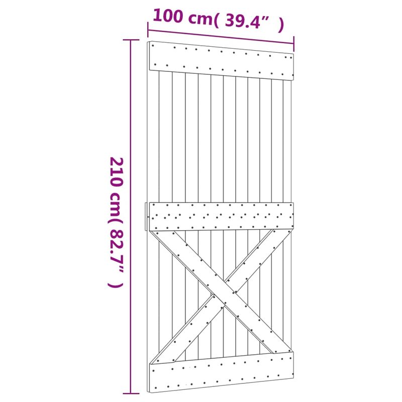 Casa si Gradina - Constructii - Usi interior, exterior si garaj - Usi interior - Usa glisanta cu set feronerie, 100x210 cm, lemn masiv de pin - Infinity.ro