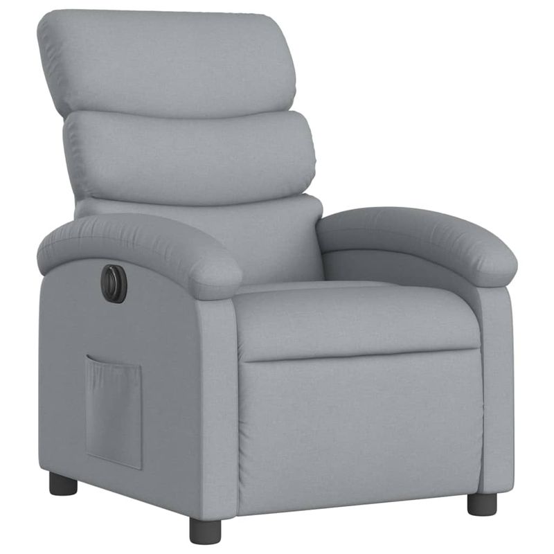 Casa si Gradina - Mobilier - Scaune si fotolii - Fotolii - Fotoliu rabatabil electric, gri deschis, textil - Infinity.ro