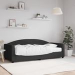 Casa si Gradina - Mobilier - Paturi si accesorii - Paturi - Pat de zi cu saltea, negru, 90x190 cm, textil - Infinity.ro
