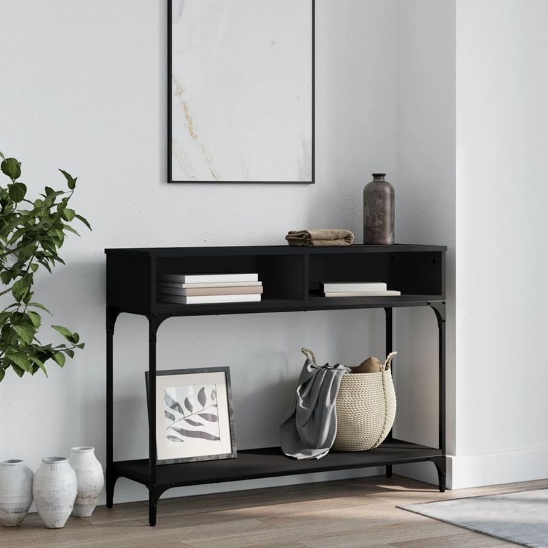 Casa si Gradina - Mobilier - Comode si corpuri - Console - Masuta consola, negru, 100x30,5x75 cm, lemn compozit - Infinity.ro