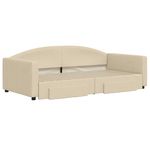 Casa si Gradina - Mobilier - Paturi si accesorii - Paturi - Pat de zi cu extensie si sertare, crem, 100x200 cm, textil - Infinity.ro