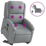 Ingrijire personala si Cosmetice - Sanatate si wellness - Articole wellness - Fotolii de masaj - Fotoliu electric masaj rabatabil cu ridicare, gri inchis textil - Infinity.ro
