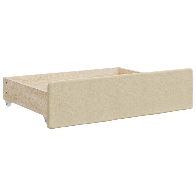 Casa si Gradina - Mobilier - Paturi si accesorii - Paturi - Pat de zi cu extensie si sertare, crem, 100x200 cm, textil - Infinity.ro