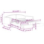 Casa si Gradina - Mobilier - Paturi si accesorii - Paturi - Pat de zi cu extensie si sertare, crem, 100x200 cm, textil - Infinity.ro