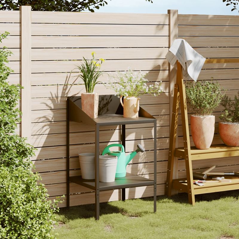 Casa si Gradina - Gradinarit si plante - Plante si ghivece - Ghivece si suporturi - Suport de plante, antracit, 56,5x54,5x100 cm, otel galvanizat - Infinity.ro