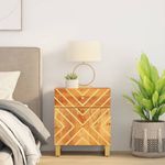 Casa si Gradina - Mobilier - Comode si corpuri - Noptiere - Noptiera, maro si negru, 50x33x60 cm, lemn masiv de mango - Infinity.ro
