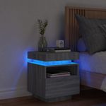 Casa si Gradina - Mobilier - Comode si corpuri - Noptiere - Noptiera cu lumini LED, sonoma gri, 40x39x48,5 cm - Infinity.ro