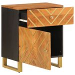 Casa si Gradina - Mobilier - Comode si corpuri - Noptiere - Noptiera, maro si negru, 50x33x60 cm, lemn masiv de mango - Infinity.ro