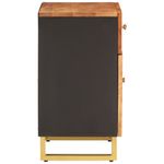 Casa si Gradina - Mobilier - Comode si corpuri - Noptiere - Noptiera, maro si negru, 50x33x60 cm, lemn masiv de mango - Infinity.ro