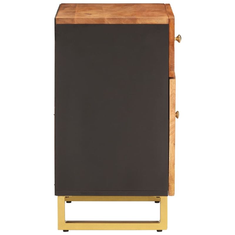 Casa si Gradina - Mobilier - Comode si corpuri - Noptiere - Noptiera, maro si negru, 50x33x60 cm, lemn masiv de mango - Infinity.ro