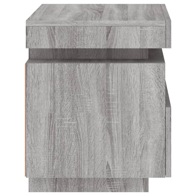Casa si Gradina - Mobilier - Comode si corpuri - Noptiere - Noptiera cu lumini LED, sonoma gri, 40x39x48,5 cm - Infinity.ro