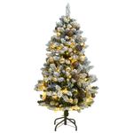 Casa si Gradina - Decoratiuni - Decoratiuni de sezon - Brad Crăciun artificial articulat cu 150 LED-uri/globuri 150 cm, verde și alb, model cu LED-uri și globuri aurii/bronz - Infinity.ro