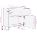 Casa si Gradina - Mobilier - Comode si corpuri - Noptiere - Noptiera, maro si negru, 50x33x60 cm, lemn masiv de mango - Infinity.ro