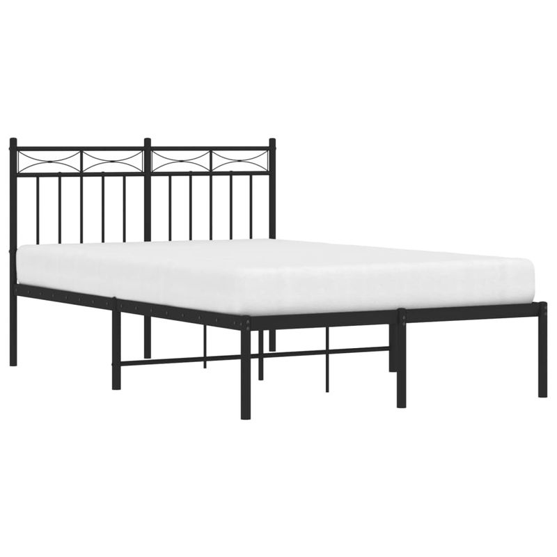 Casa si Gradina - Mobilier - Paturi si accesorii - Paturi - Cadru de pat metalic cu tablie, negru, 120x190 cm - Infinity.ro