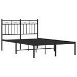 Casa si Gradina - Mobilier - Paturi si accesorii - Paturi - Cadru de pat metalic cu tablie, negru, 120x190 cm - Infinity.ro