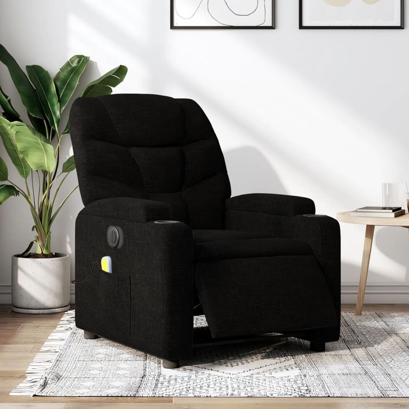 Ingrijire personala si Cosmetice - Sanatate si wellness - Articole wellness - Fotolii de masaj - Fotoliu electric de masaj rabatabil, negru, textil - Infinity.ro