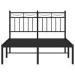 Casa si Gradina - Mobilier - Paturi si accesorii - Paturi - Cadru de pat metalic cu tablie, negru, 120x190 cm - Infinity.ro