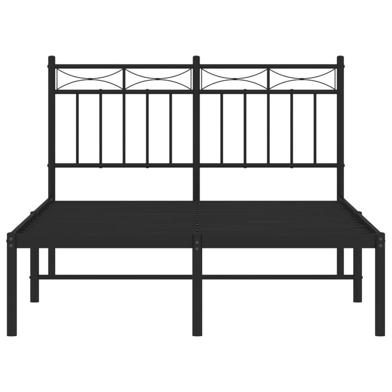 Casa si Gradina - Mobilier - Paturi si accesorii - Paturi - Cadru de pat metalic cu tablie, negru, 120x190 cm - Infinity.ro