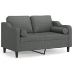 Casa si Gradina - Mobilier - Canapele si coltare - Canapele - Canapea cu 2 locuri cu pernute, gri inchis, 120 cm, textil - Infinity.ro