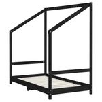 Casa si Gradina - Mobilier - Mobilier copii - Patuturi copii - Cadru de pat pentru copii negru 2x(80x160) cm lemn masiv de pin - Infinity.ro