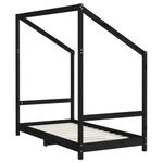 Casa si Gradina - Mobilier - Mobilier copii - Patuturi copii - Cadru de pat pentru copii negru 2x(80x160) cm lemn masiv de pin - Infinity.ro