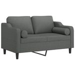 Casa si Gradina - Mobilier - Canapele si coltare - Canapele - Canapea cu 2 locuri cu pernute, gri inchis, 120 cm, textil - Infinity.ro