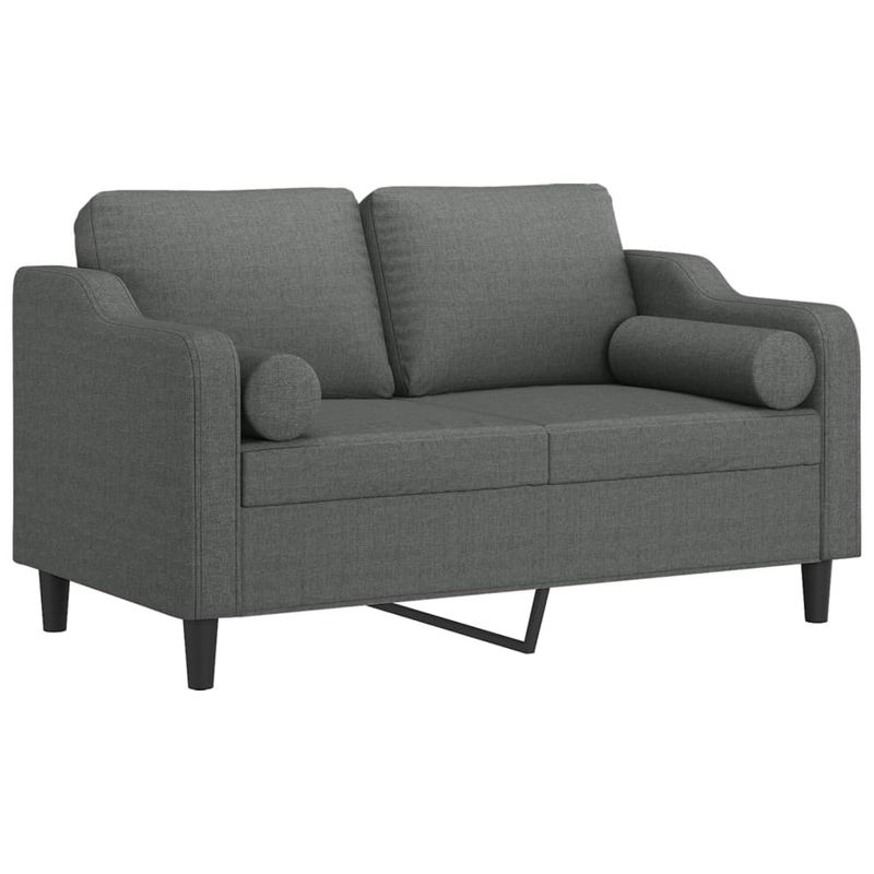 Casa si Gradina - Mobilier - Canapele si coltare - Canapele - Canapea cu 2 locuri cu pernute, gri inchis, 120 cm, textil - Infinity.ro