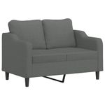 Casa si Gradina - Mobilier - Canapele si coltare - Canapele - Canapea cu 2 locuri cu pernute, gri inchis, 120 cm, textil - Infinity.ro