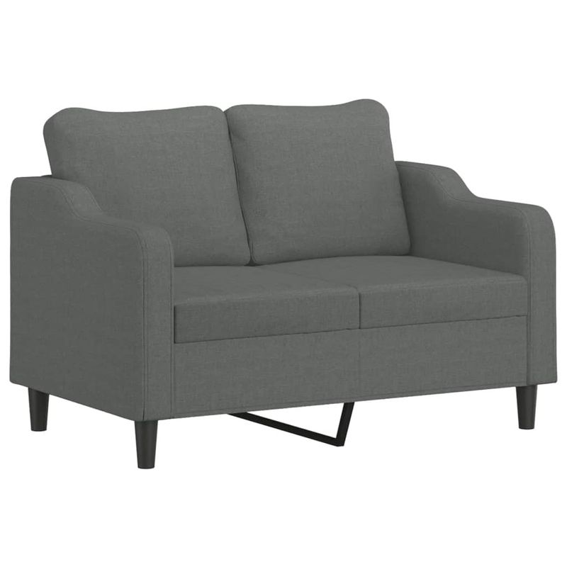 Casa si Gradina - Mobilier - Canapele si coltare - Canapele - Canapea cu 2 locuri cu pernute, gri inchis, 120 cm, textil - Infinity.ro