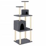 Petshop - Accesorii petshop - Jucarii animale - Ansambluri de joaca - Ansamblu de pisici, stalpi din funie sisal, gri inchis, 167 cm - Infinity.ro