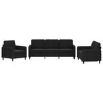 Casa si Gradina - Mobilier - Seturi de mobilier - Seturi living - Set de canapele, 3 piese, negru, catifea - Infinity.ro