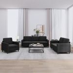 Casa si Gradina - Mobilier - Seturi de mobilier - Seturi living - Set de canapele, 3 piese, negru, catifea - Infinity.ro