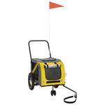 Petshop - Accesorii petshop - Culcusuri si custi - Genti si articole transport - Remorca bicicleta animale companie, galben/negru, oxford/fier - Infinity.ro