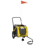 Petshop - Accesorii petshop - Culcusuri si custi - Genti si articole transport - Remorca bicicleta animale companie, galben/negru, oxford/fier - Infinity.ro