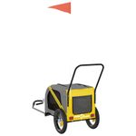 Petshop - Accesorii petshop - Culcusuri si custi - Genti si articole transport - Remorca bicicleta animale companie, galben/negru, oxford/fier - Infinity.ro