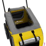 Petshop - Accesorii petshop - Culcusuri si custi - Genti si articole transport - Remorca bicicleta animale companie, galben/negru, oxford/fier - Infinity.ro